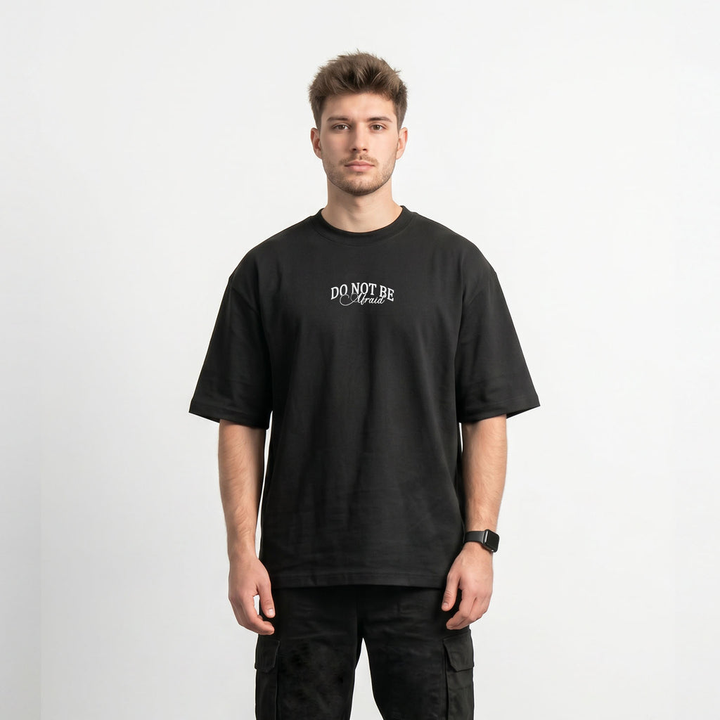 CAMISETA HOMBRE DON´T BE AFRAID NEGRO