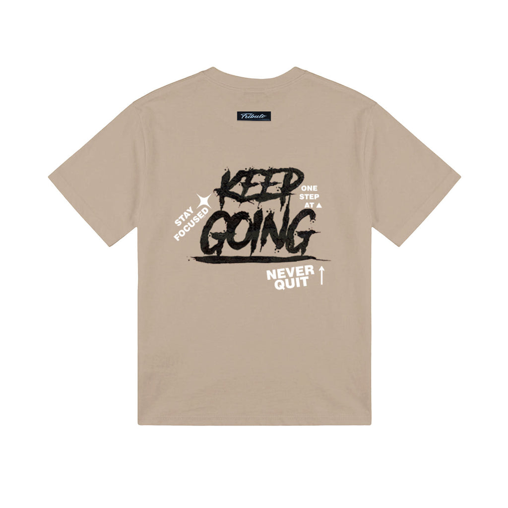 CAMISETA HOMBRE KEEP GOING  TAUPE