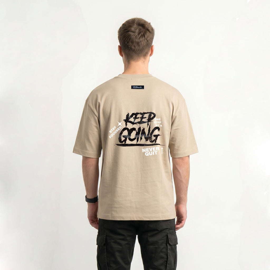 CAMISETA HOMBRE KEEP GOING  TAUPE